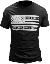 Load image into Gallery viewer, Tops T-Shirt Flag Logo Black, Blue, Red - Large, XL &amp; XXL

