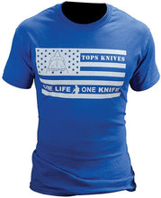 Load image into Gallery viewer, Tops T-Shirt Flag Logo Black, Blue, Red - Large, XL &amp; XXL

