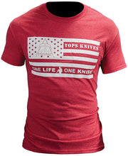 Load image into Gallery viewer, Tops T-Shirt Flag Logo Black, Blue, Red - Large, XL &amp; XXL
